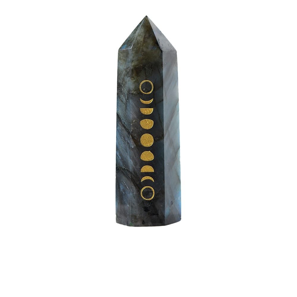Labradorite Moon Phase Tower 3.35 in Bulk