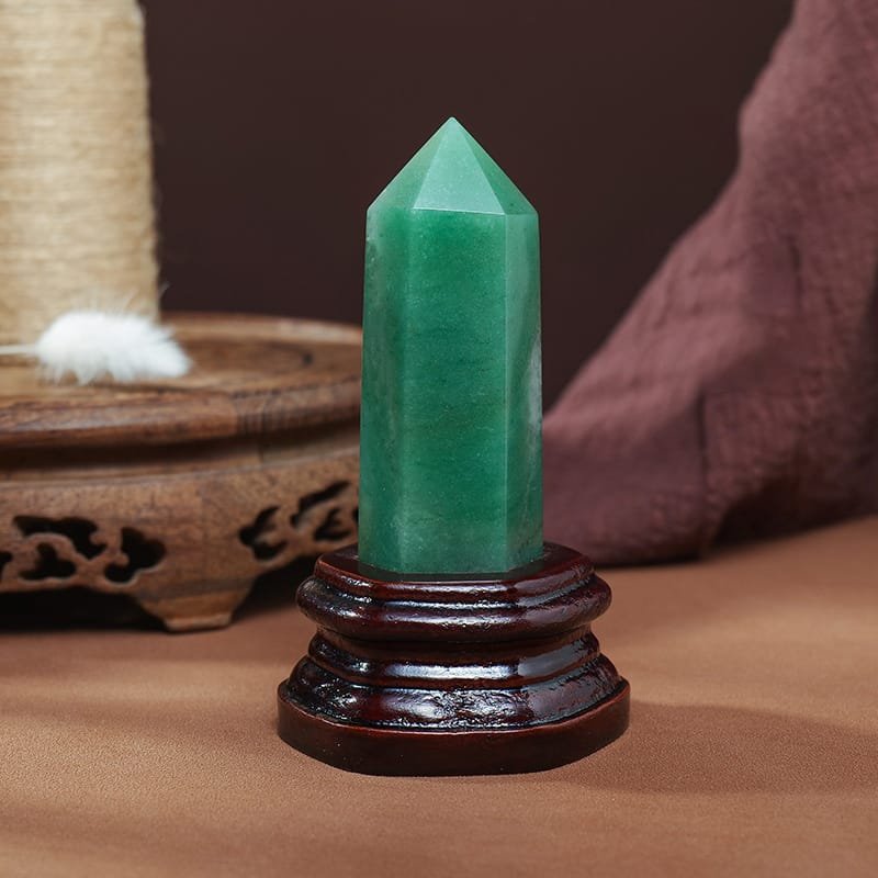 Aventurine Tower on Wooden Base 4.92 in Bulk