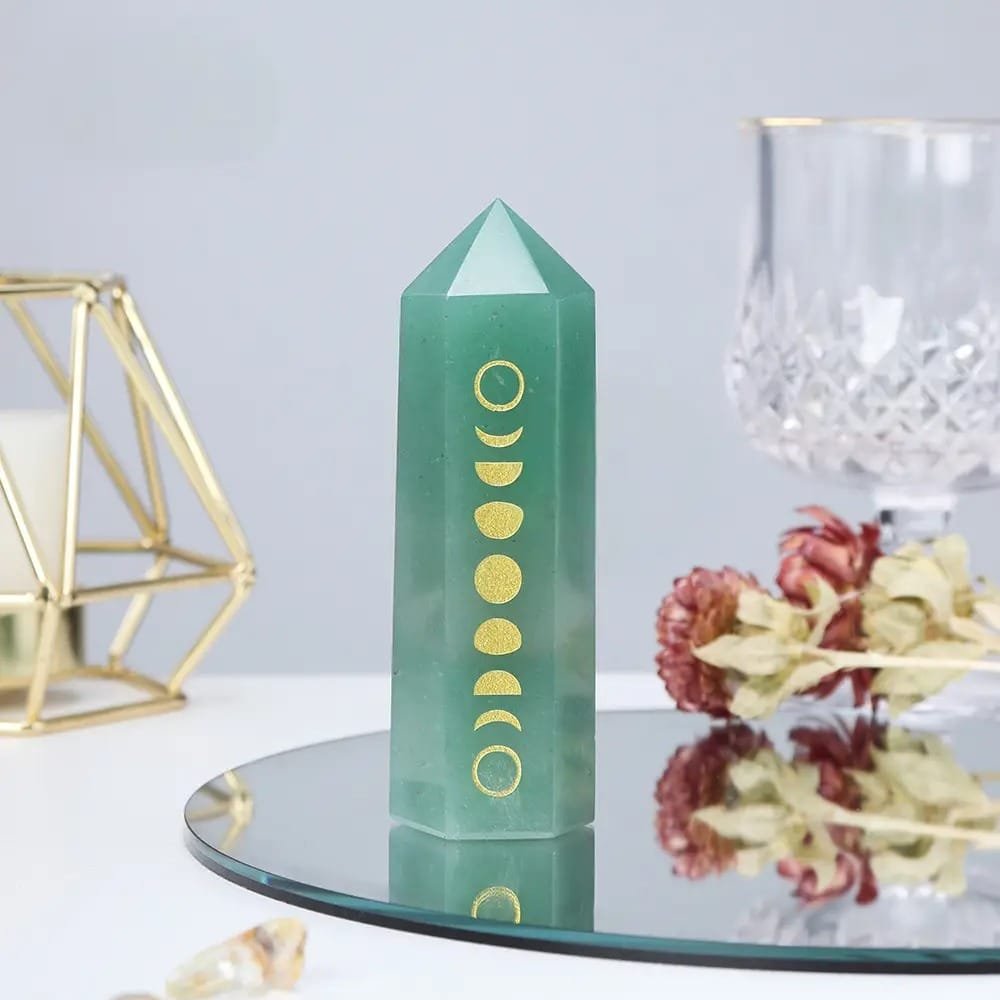 Aventurine Moon Phase Tower 3.94 in Green Wholesale
