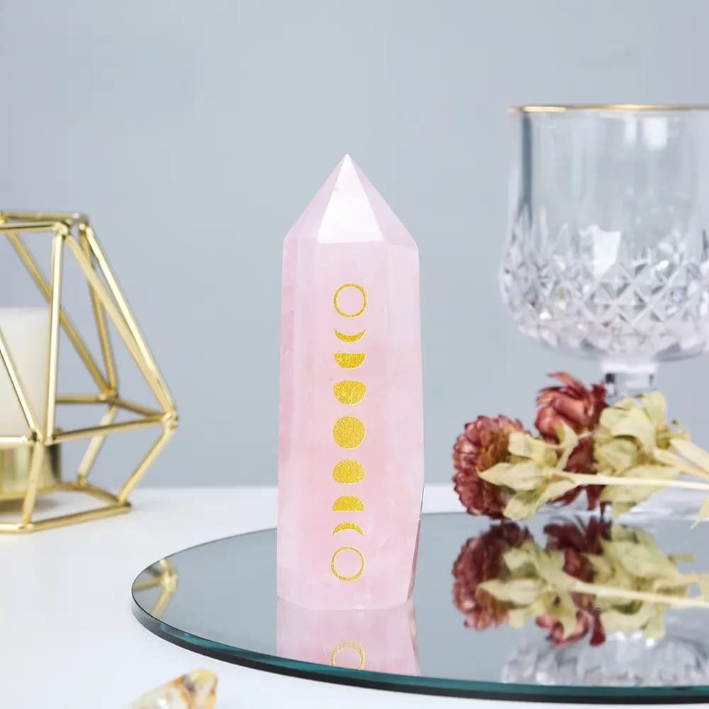 Rose Quartz Moon Phase Tower 3.94 in Wholesale