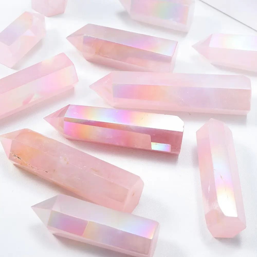 Rose Quartz Tower 3.94 in Pink 0.97 lb