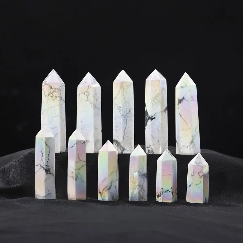 Howlite Tower 3.94 in White 0.97 lb