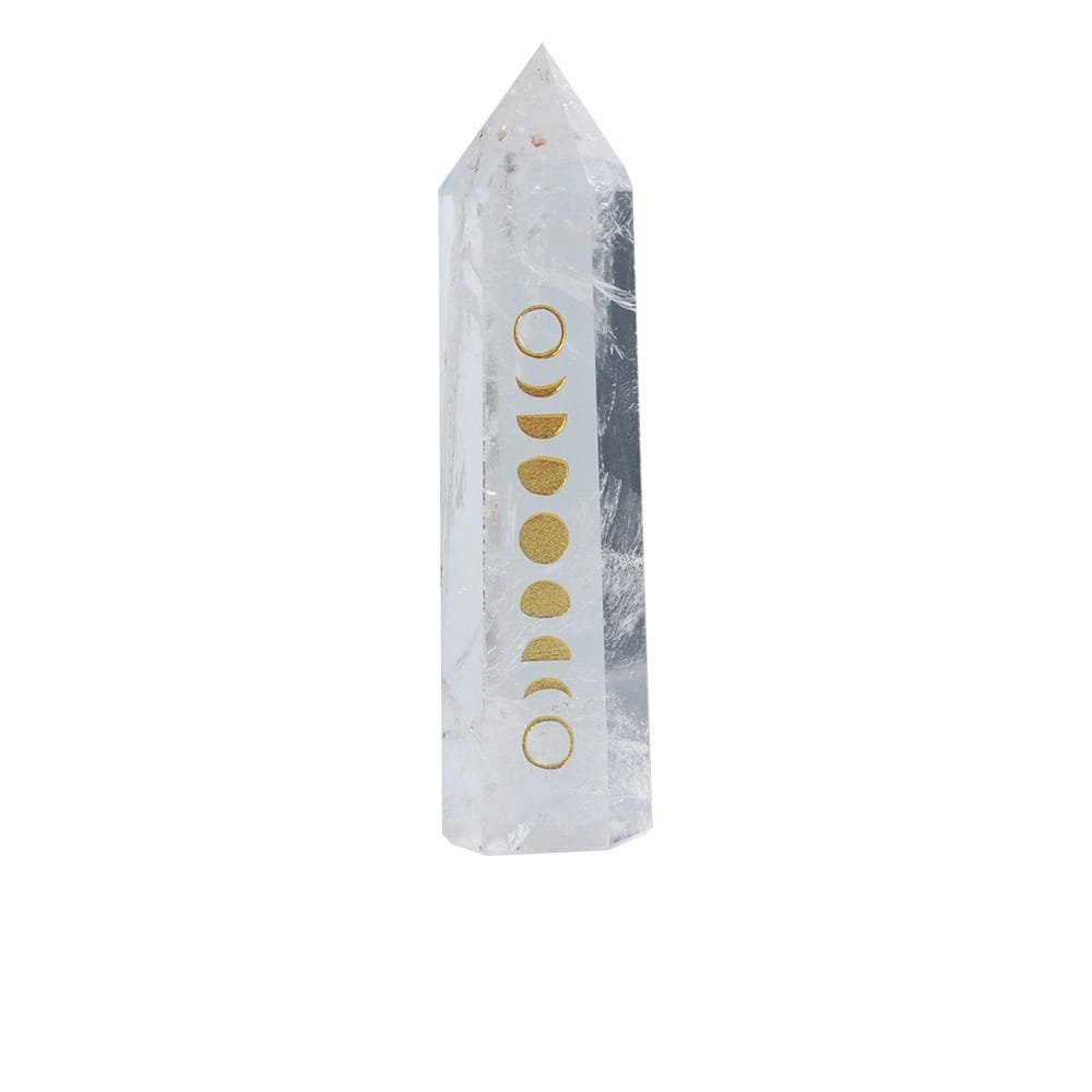 Clear Quartz Moon Phase Tower 3.35 in