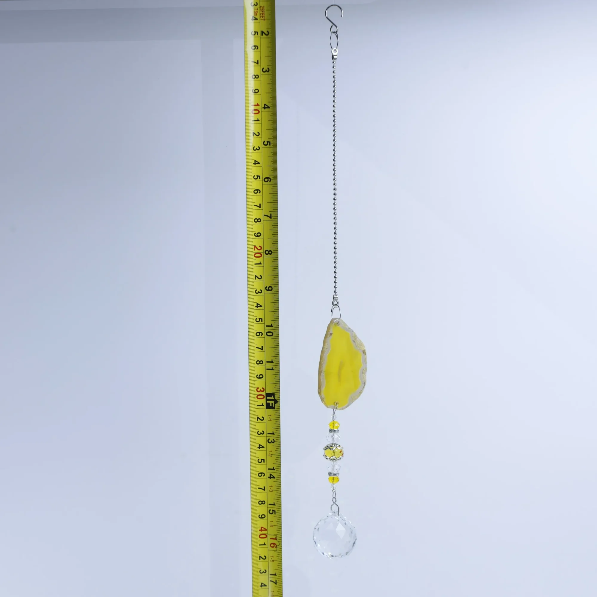 3-Color Dyed Natural Agate Slice Wind Chimes 15.7 in (1 Slices per Chime) - 2