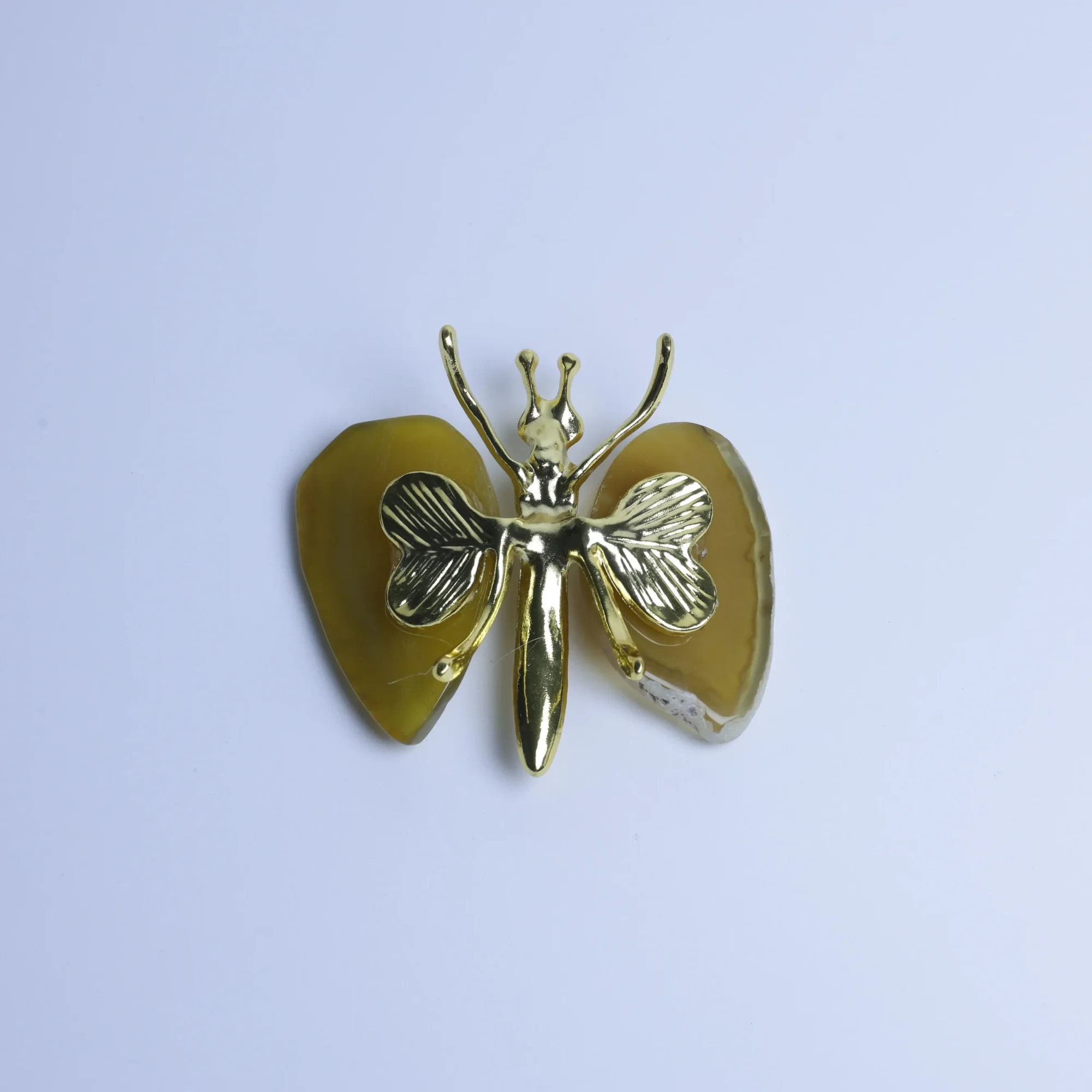 4-Color Natural Agate Slice Butterfly - 2