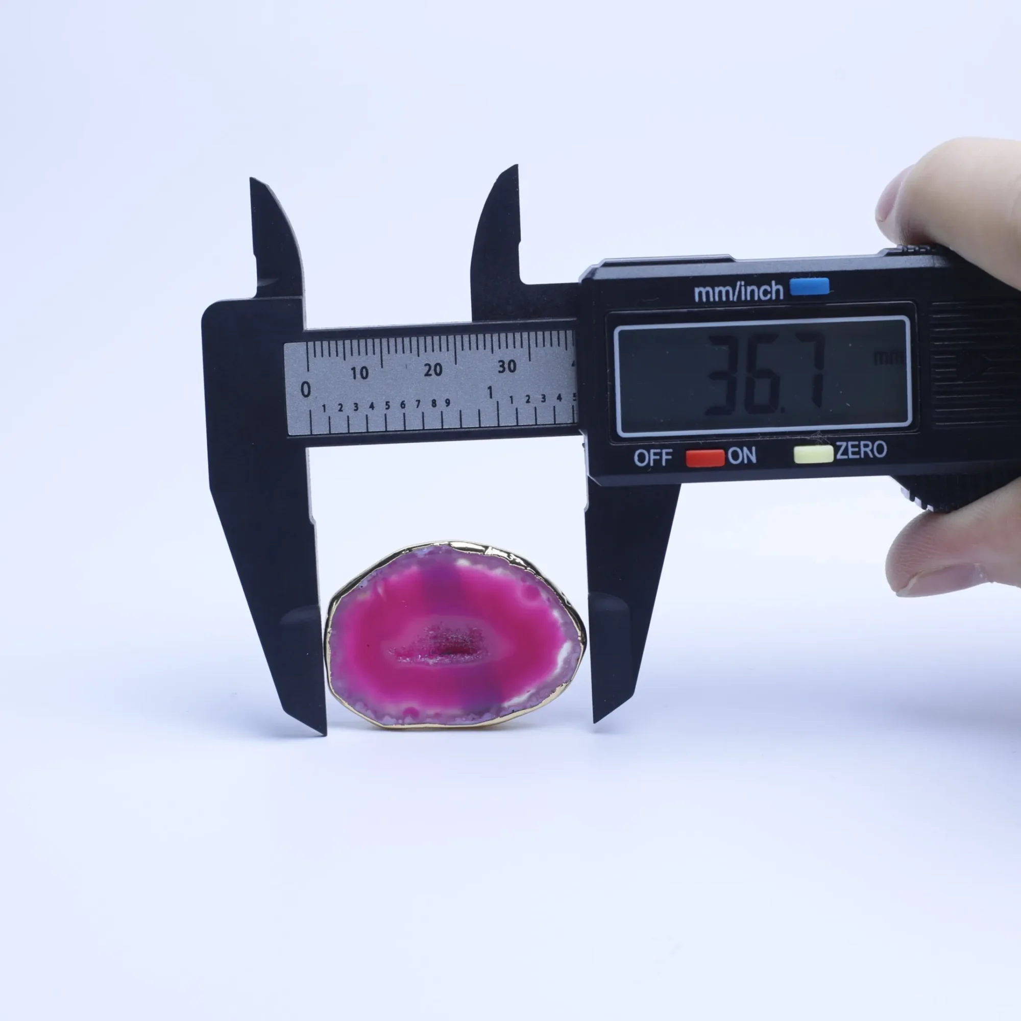 5-Color Dyed Large Agate Slice Adjustable Ring - 5