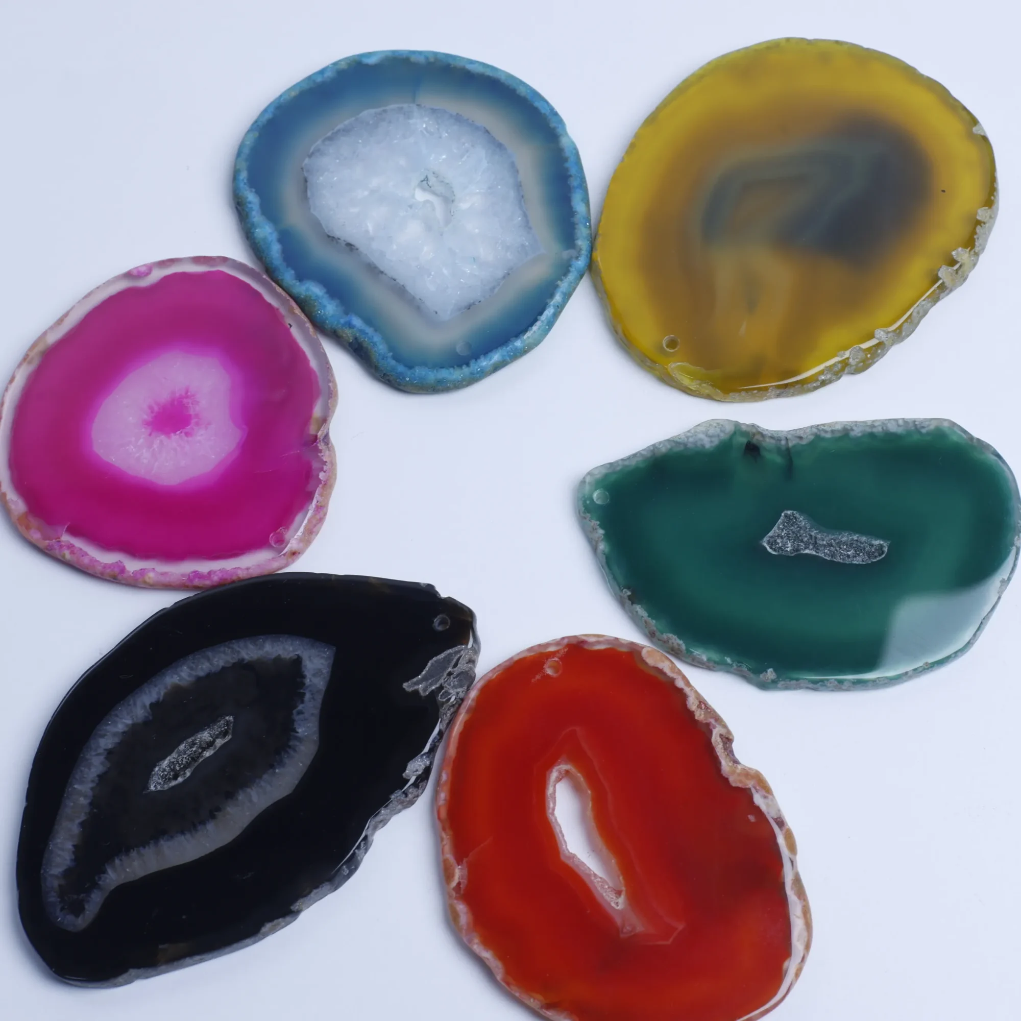 5-Color Agate Slices 1.6-3.1 in