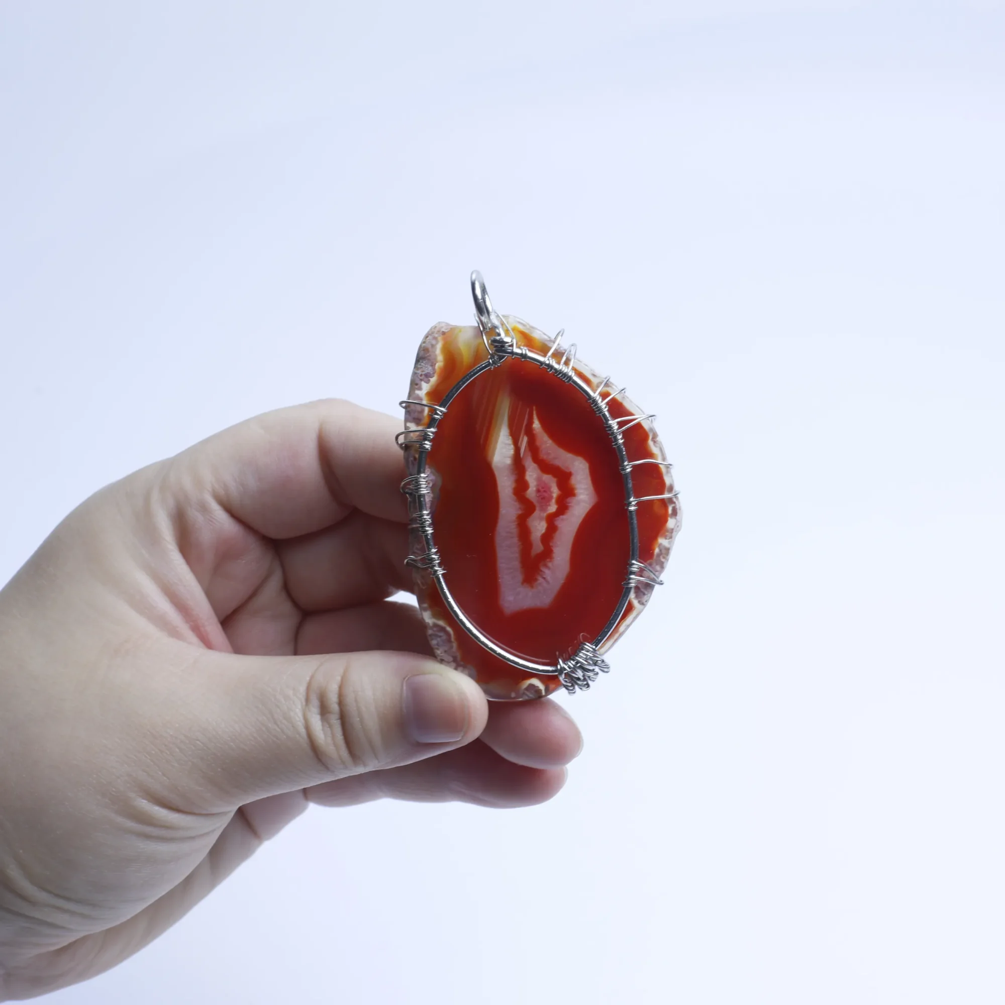 6-Color Tree of Life Agate Slice Pendant - 2