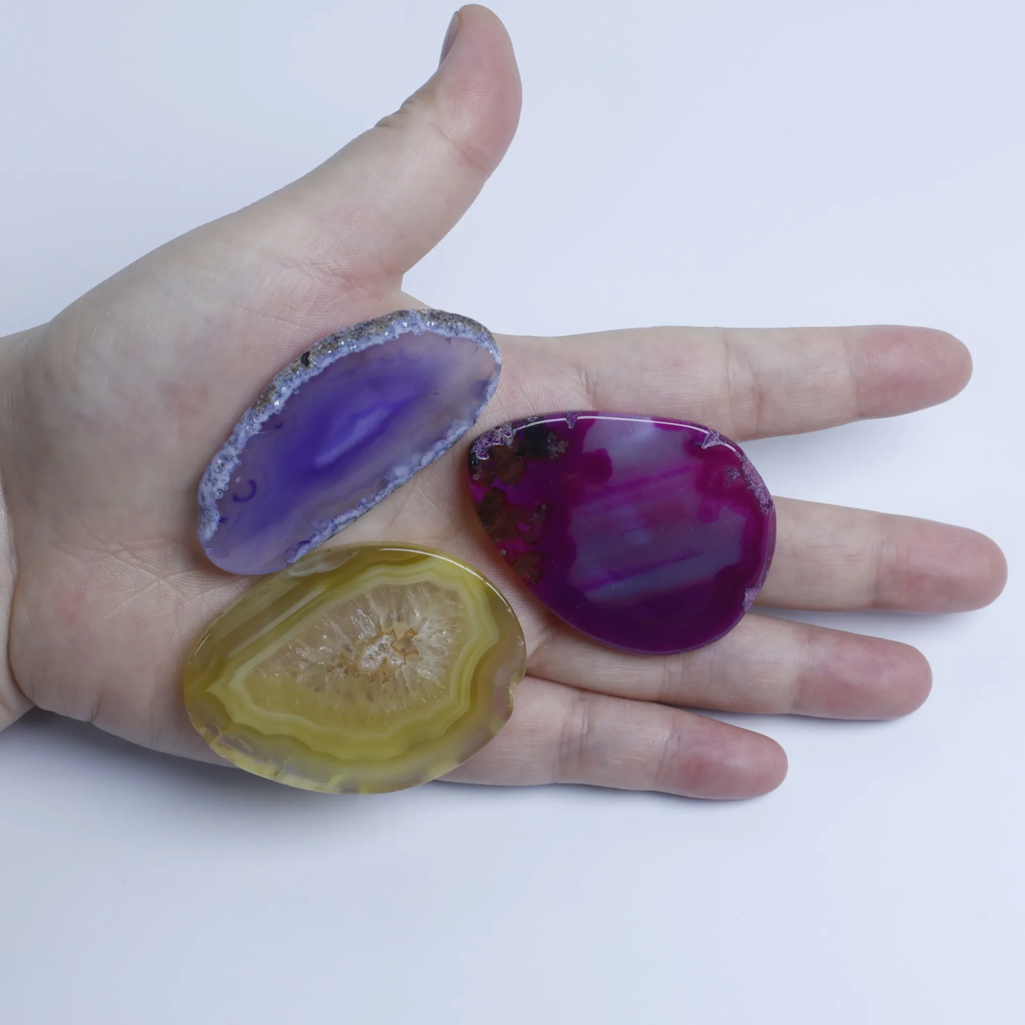 7-Color Small Agate Slices Pendants - 1