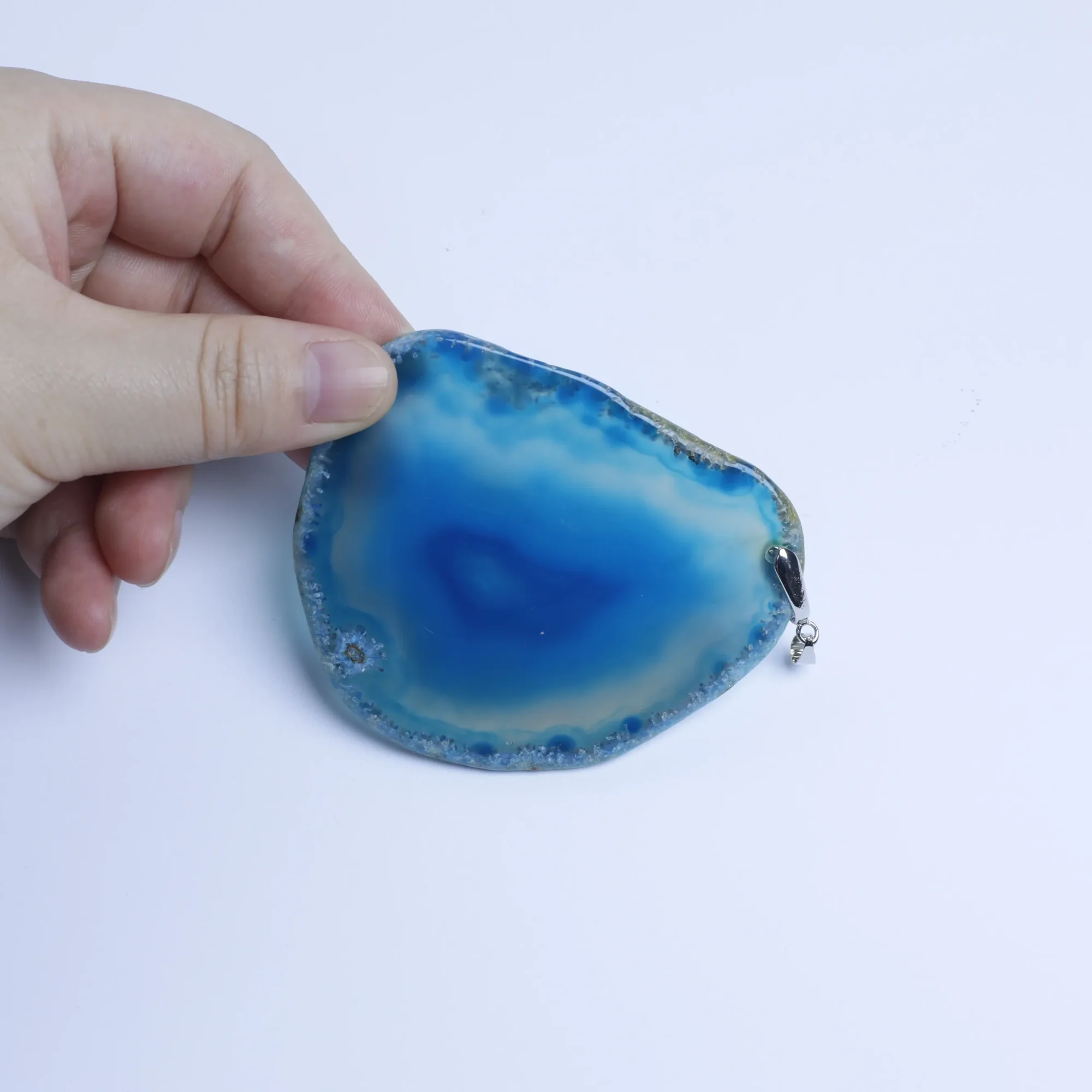 8-Color Natural Brazilian Agate Slice Pendants - 2