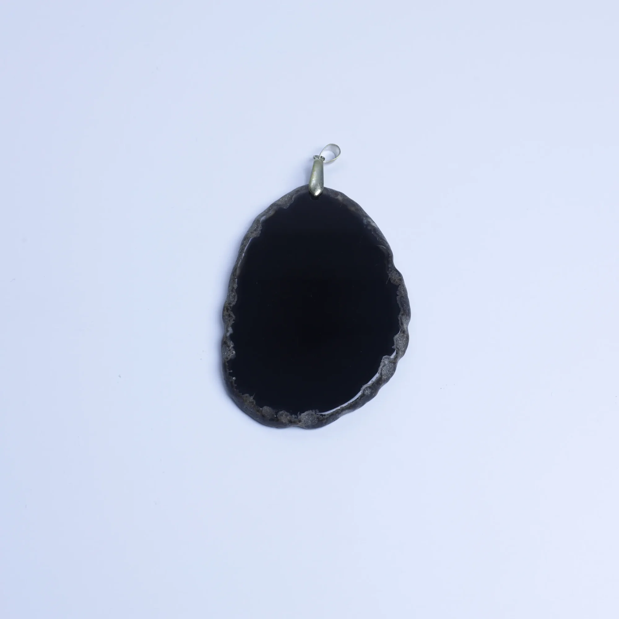 8-Color Natural Brazilian Agate Slice Pendants - Black