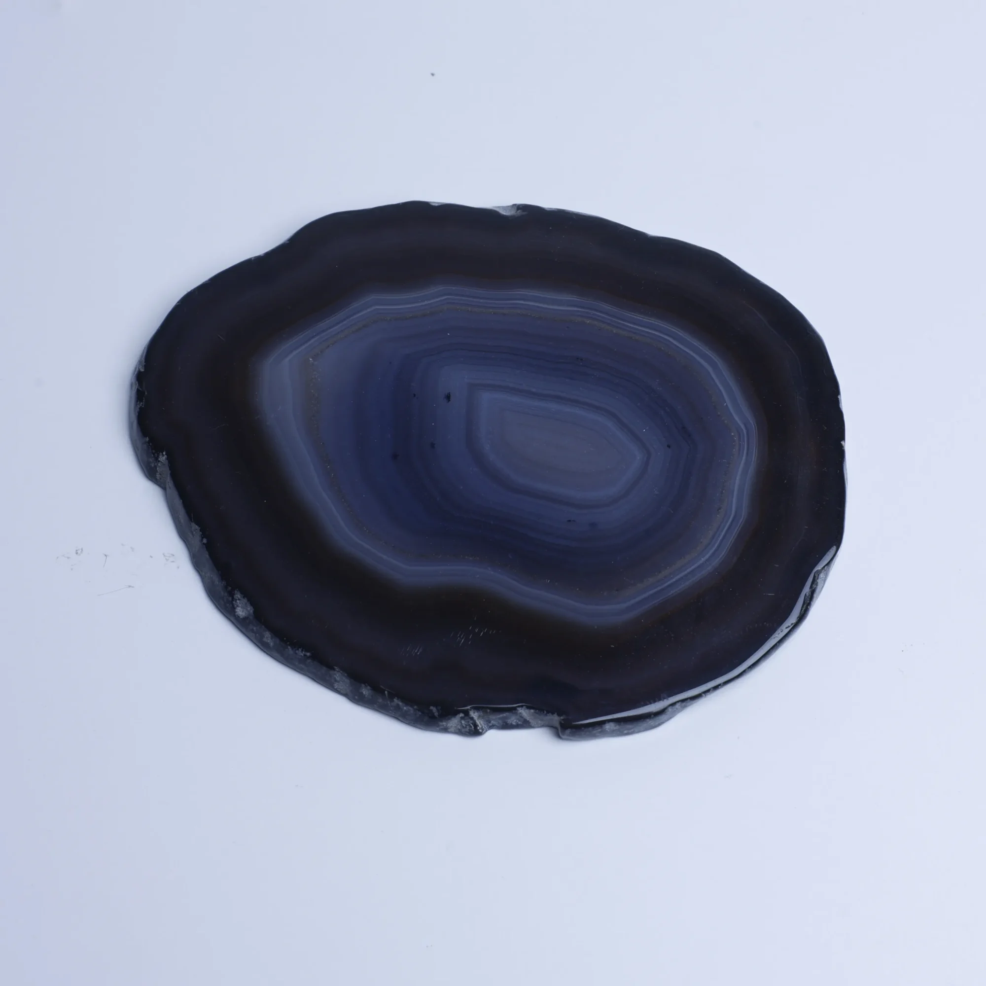 6-Color Dyed Agate Natural Slices (3.5-4.7 in) - Black