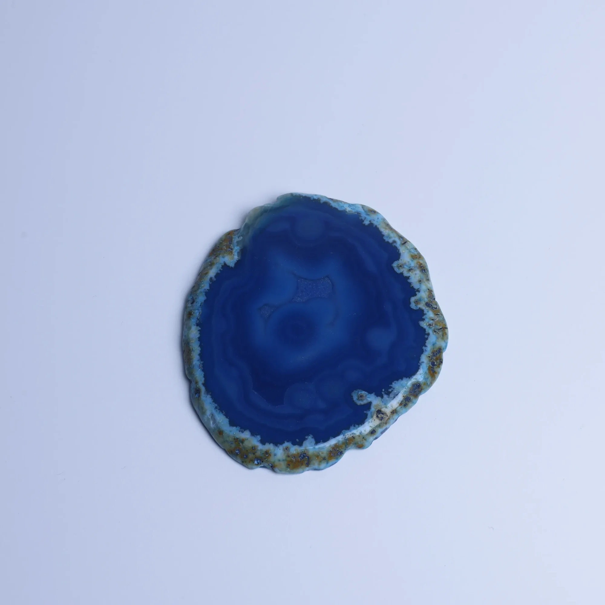 6-Color Crystal Agate Slices (2.6-3.3 in) - Blue