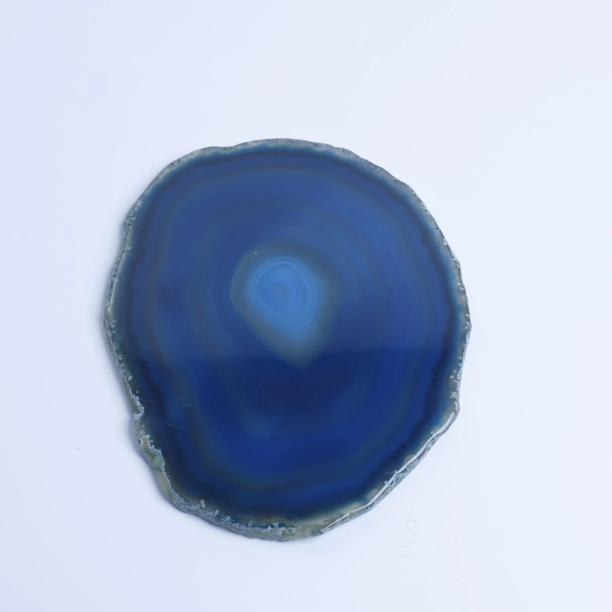 6-Color Dyed Agate Natural Slices (3.5-4.7 in) - Blue