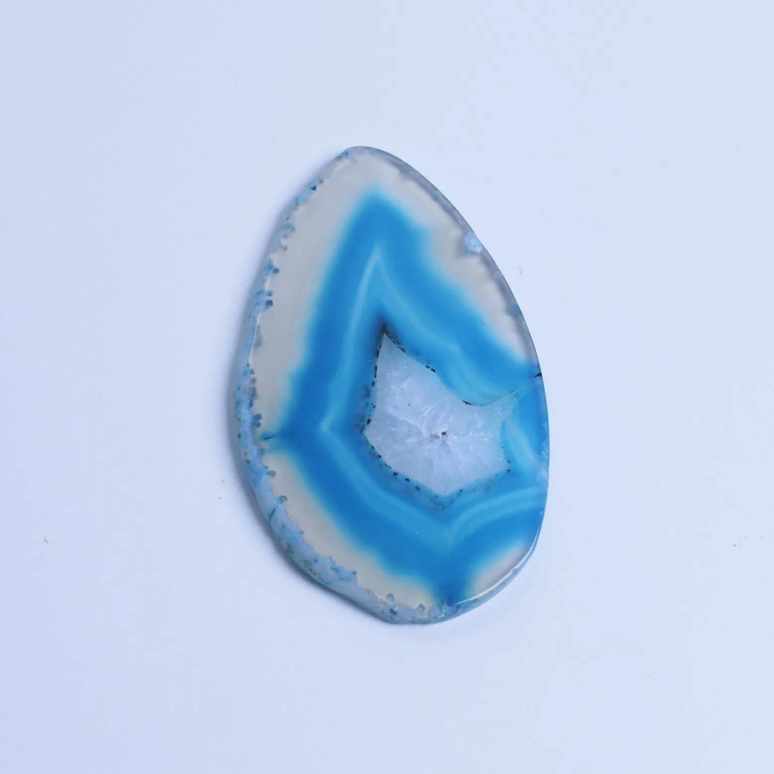 7-Color Small Agate Slices Pendants - Blue