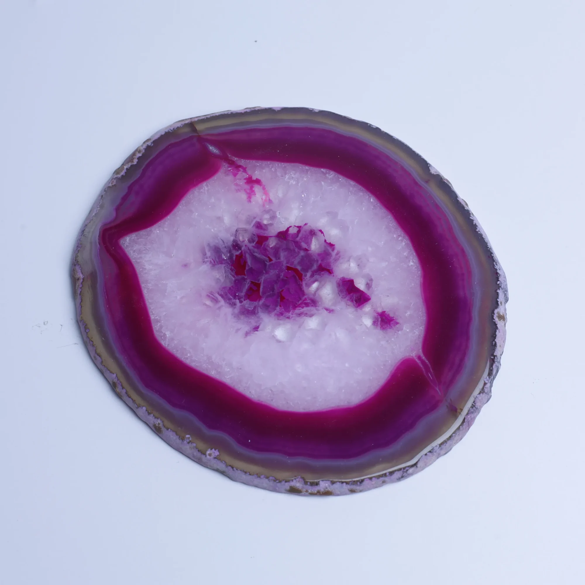6-Color Dyed Agate Natural Slices (3.5-4.7 in) - Magenta