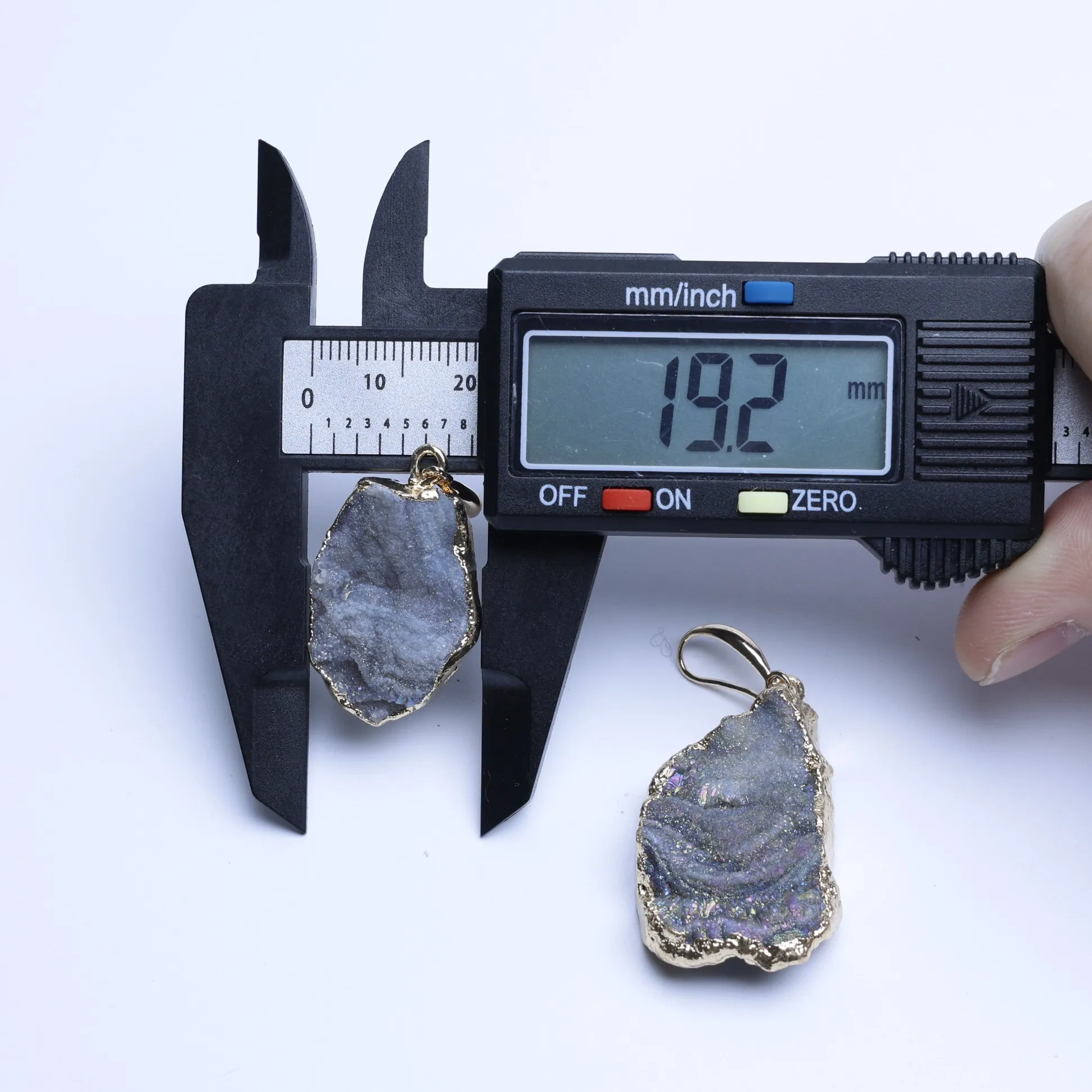 Natural Brazilian Agate Slice Drop Earrings - 3