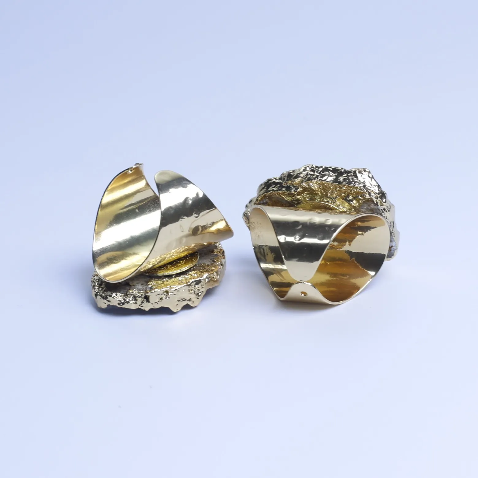 Natural Brazilian Druzy Agate Slice Adjustable Ring - 2