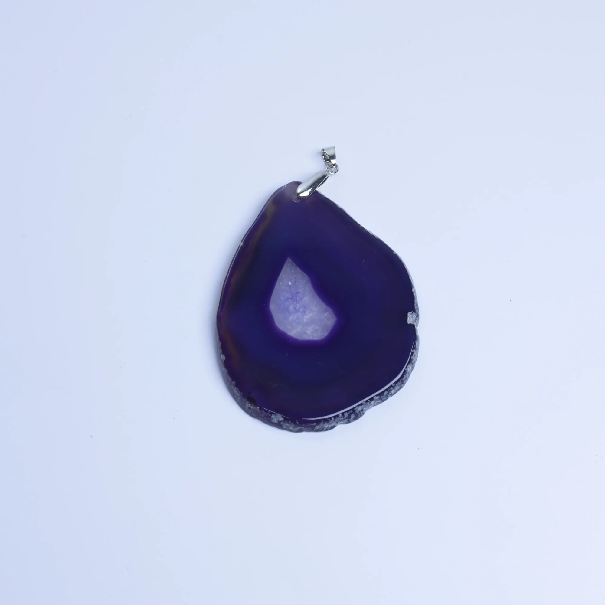 8-Color Natural Brazilian Agate Slice Pendants - Purple