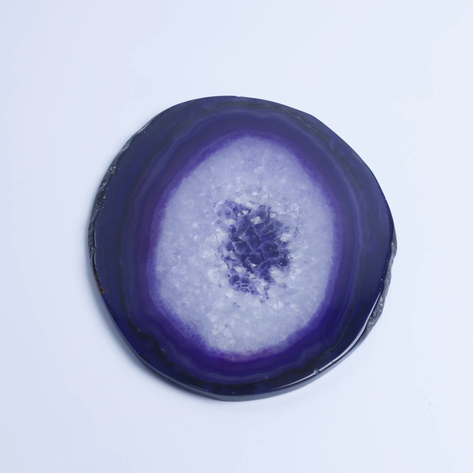 6-Color Dyed Agate Natural Slices (3.5-4.7 in) - Purple