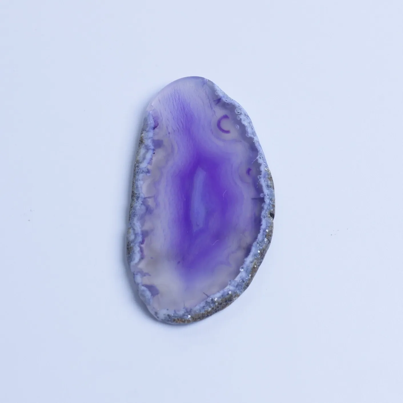 7-Color Small Agate Slices Pendants - Purple