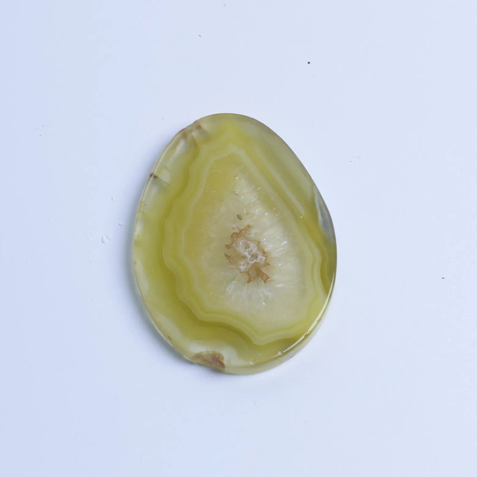 7-Color Small Agate Slices Pendants - Yellow